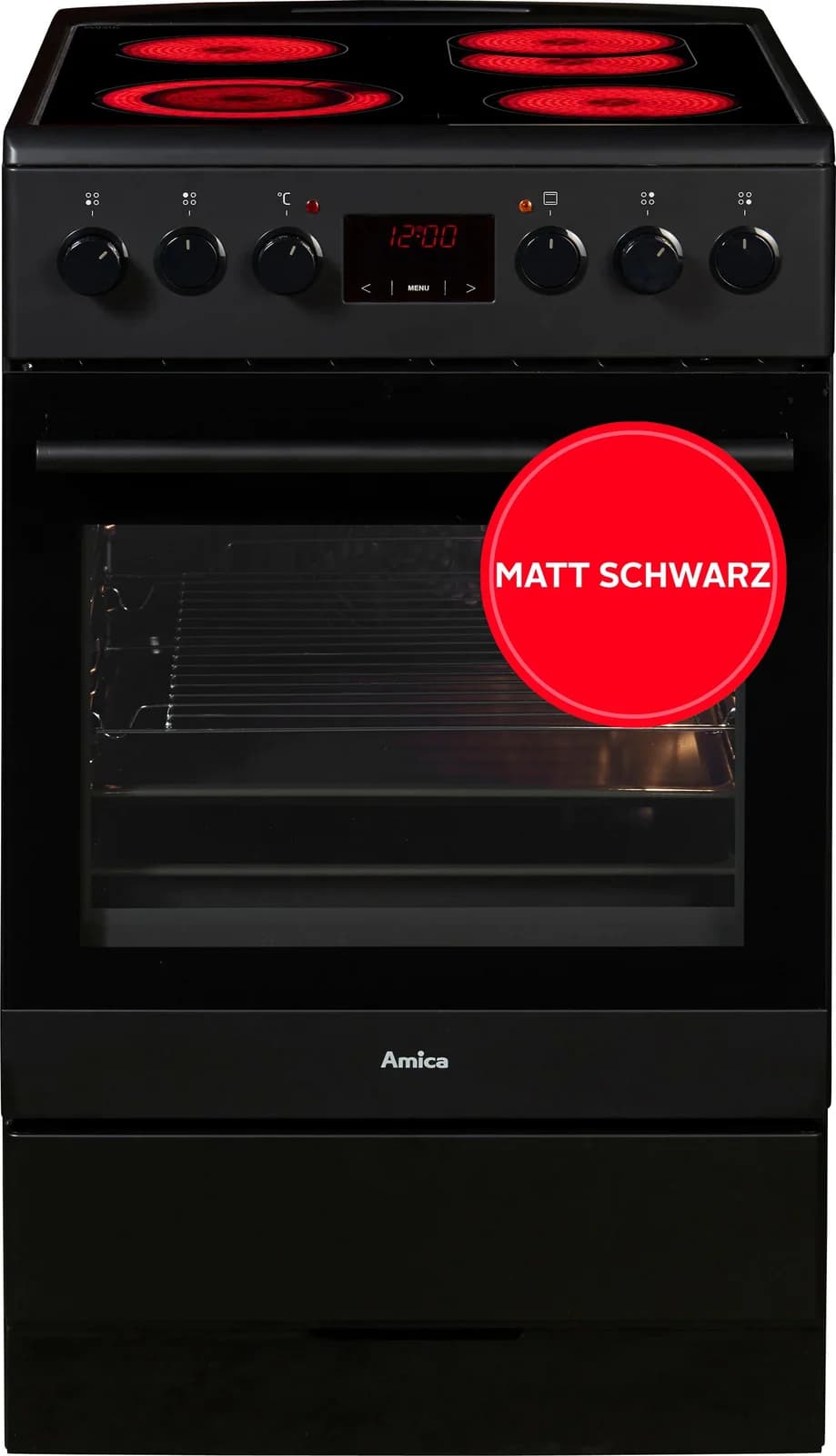 AMICA Elektro-Standherd SHC 11503 SM Schwarz Matt
