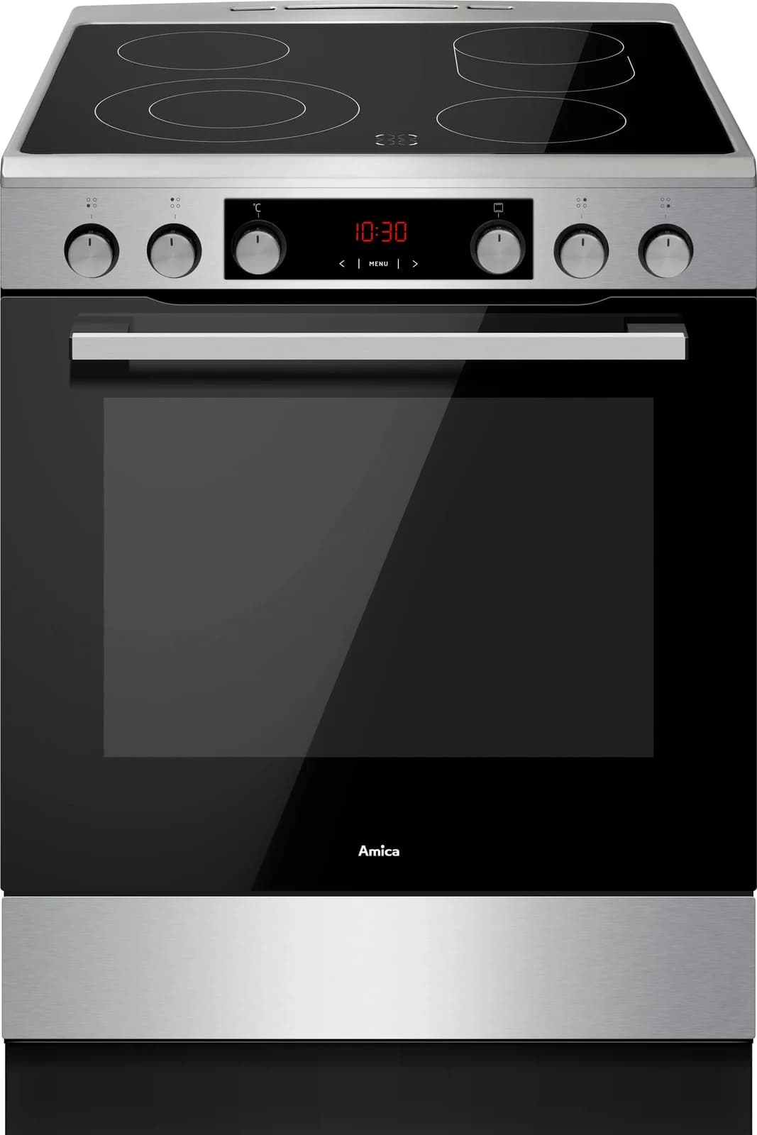AMICA Elektro-Standherd SHCX 913 100 E Energieeffizienz A Grau Edelstahl