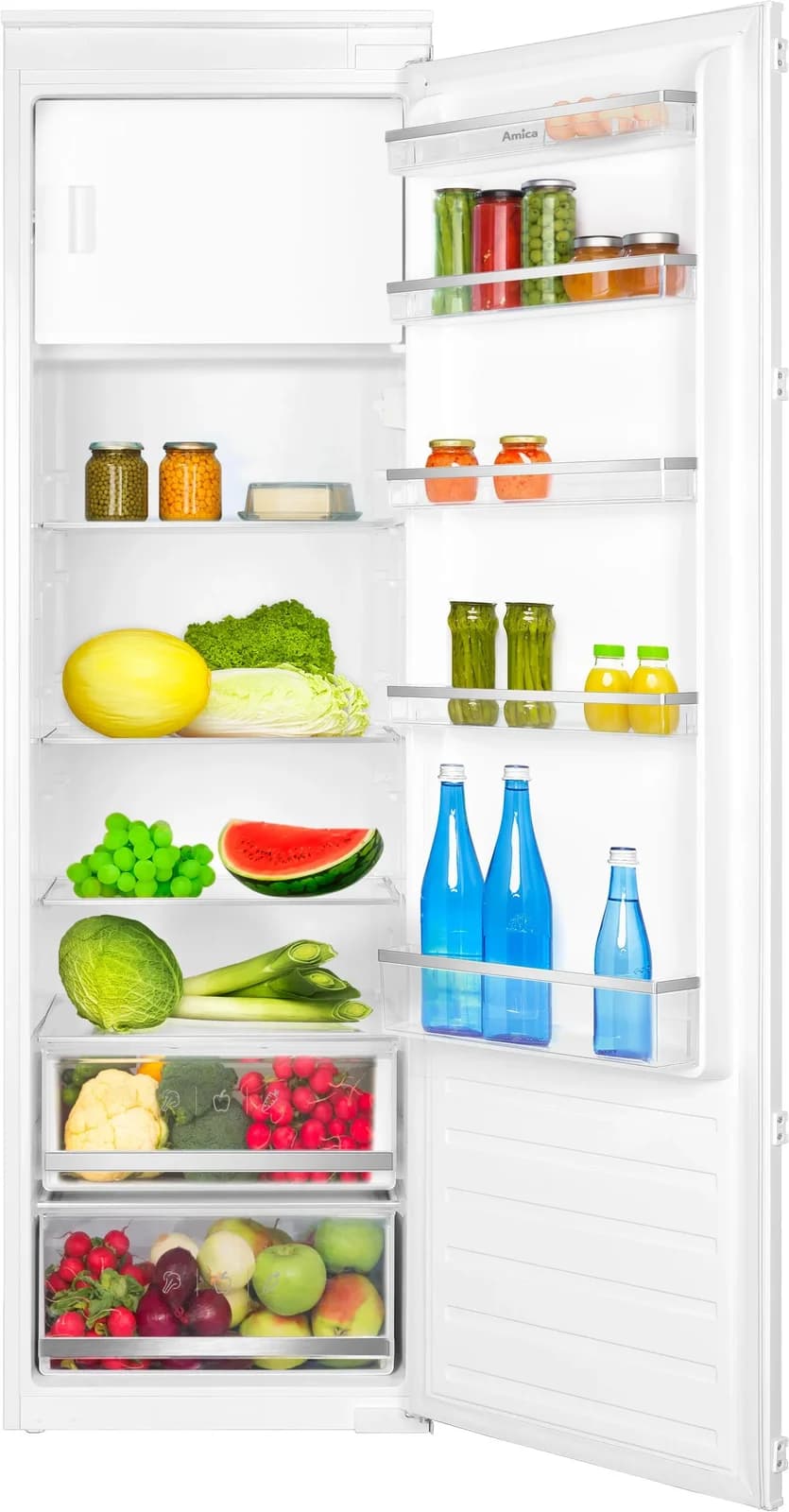AMICA Einbaukühlschrank EKSS 367 210 Silber Inverter-Kompressor