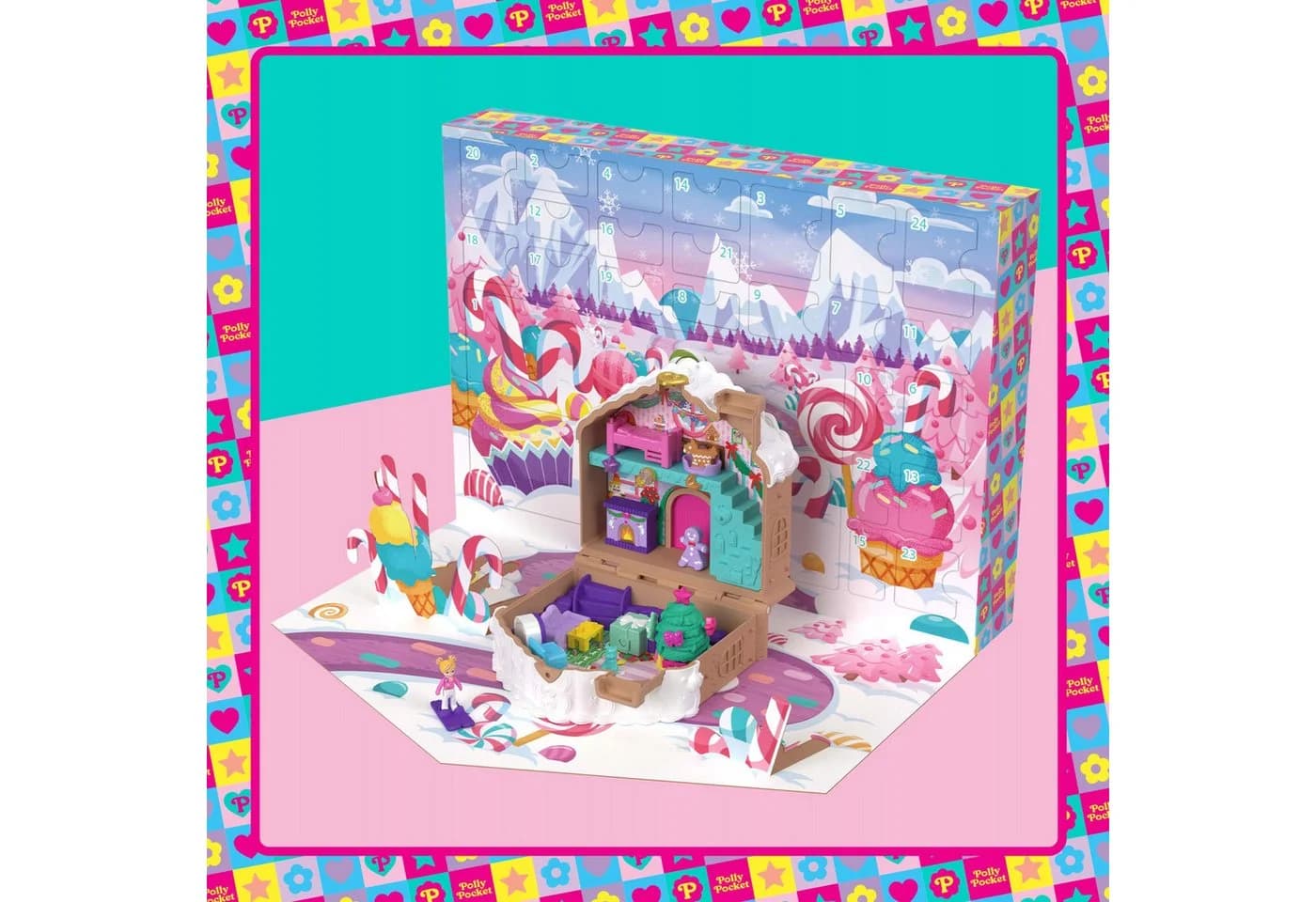 Polly Pocket Adventskalender 2024 Lebkuchenhaus mit 24 Überraschungen