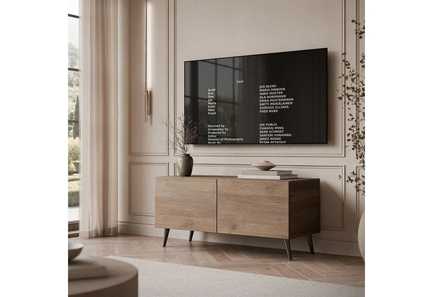 Lookway TV-Schrank COLGANTE Nussbaum 100 cm mit PUSH-OPEN