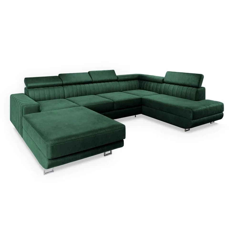 Masseno Ecksofa SIENA U-Form mit Schlaffunktion und Bettkasten