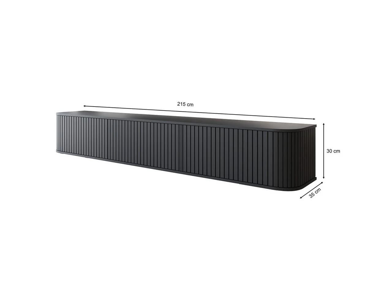 MOEBLINE Lowboard ZILLO Hängend Schwarz Modern