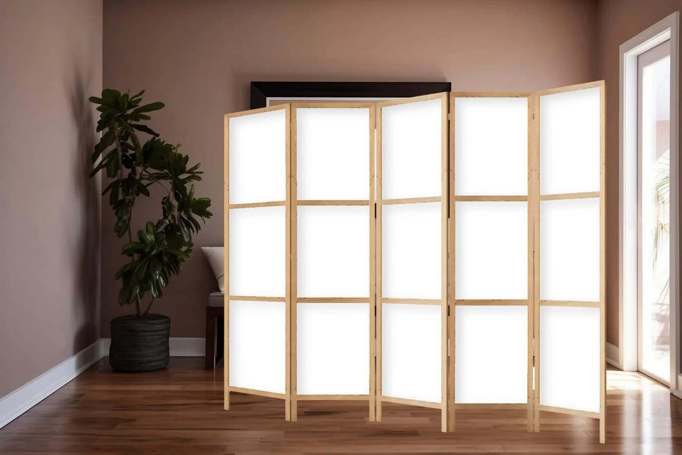 framed concept Paravent Raumteiler Orientalisch Leinwand Holz