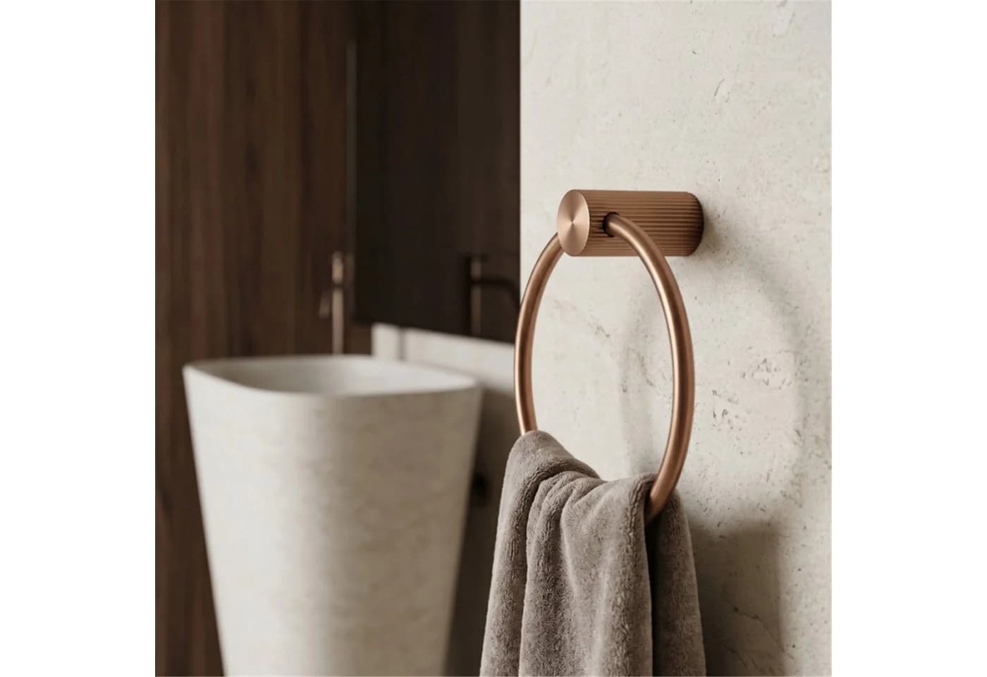 wohnwerk.idee Handtuchring Badaccessoire Set Gold Matt Kupfer Matt Titan