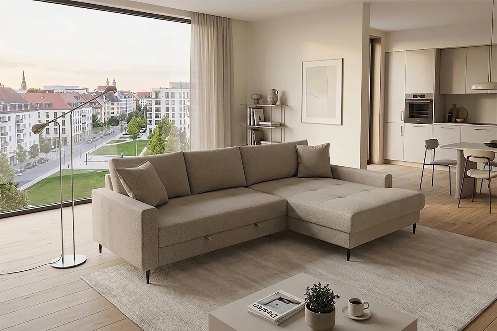TRENDS BY HG Ecksofa Summer L-Form mit Schlaffunktion und Recamiere