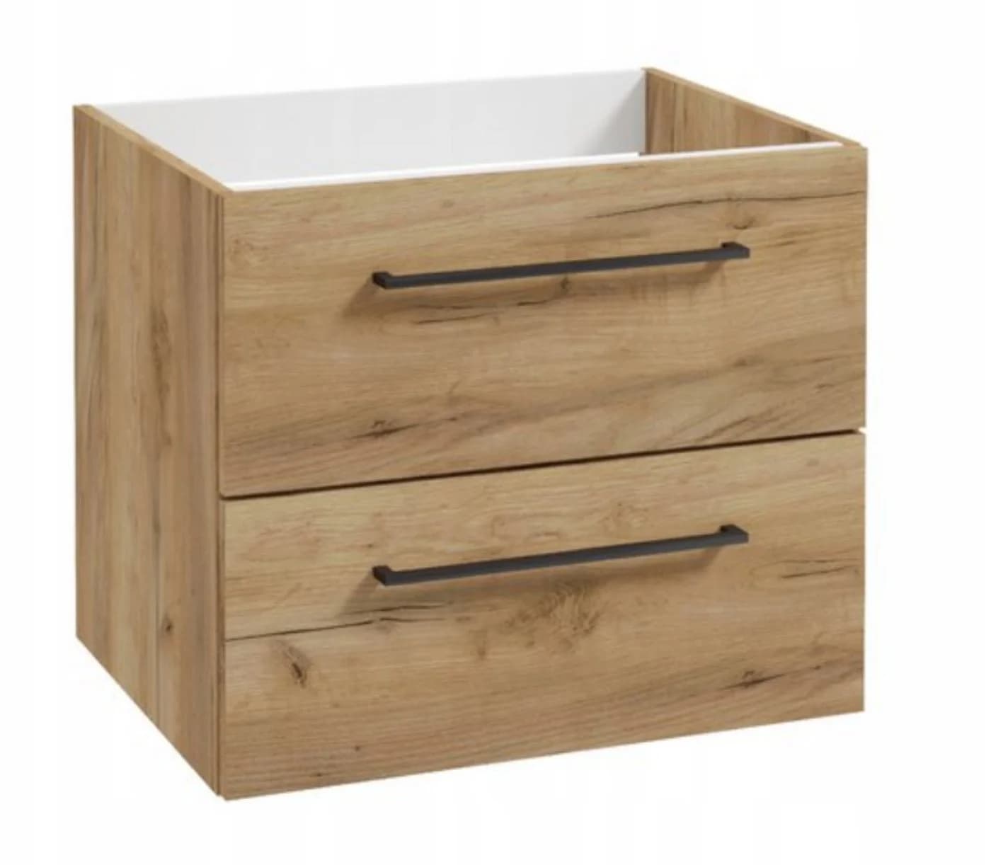 STAMAR Waschtisch Unterschrank 50 cm hängend mit Waschbecken Craft Eiche Gold, 2 Schubladen Soft-Close Keramik modern Wandmontage