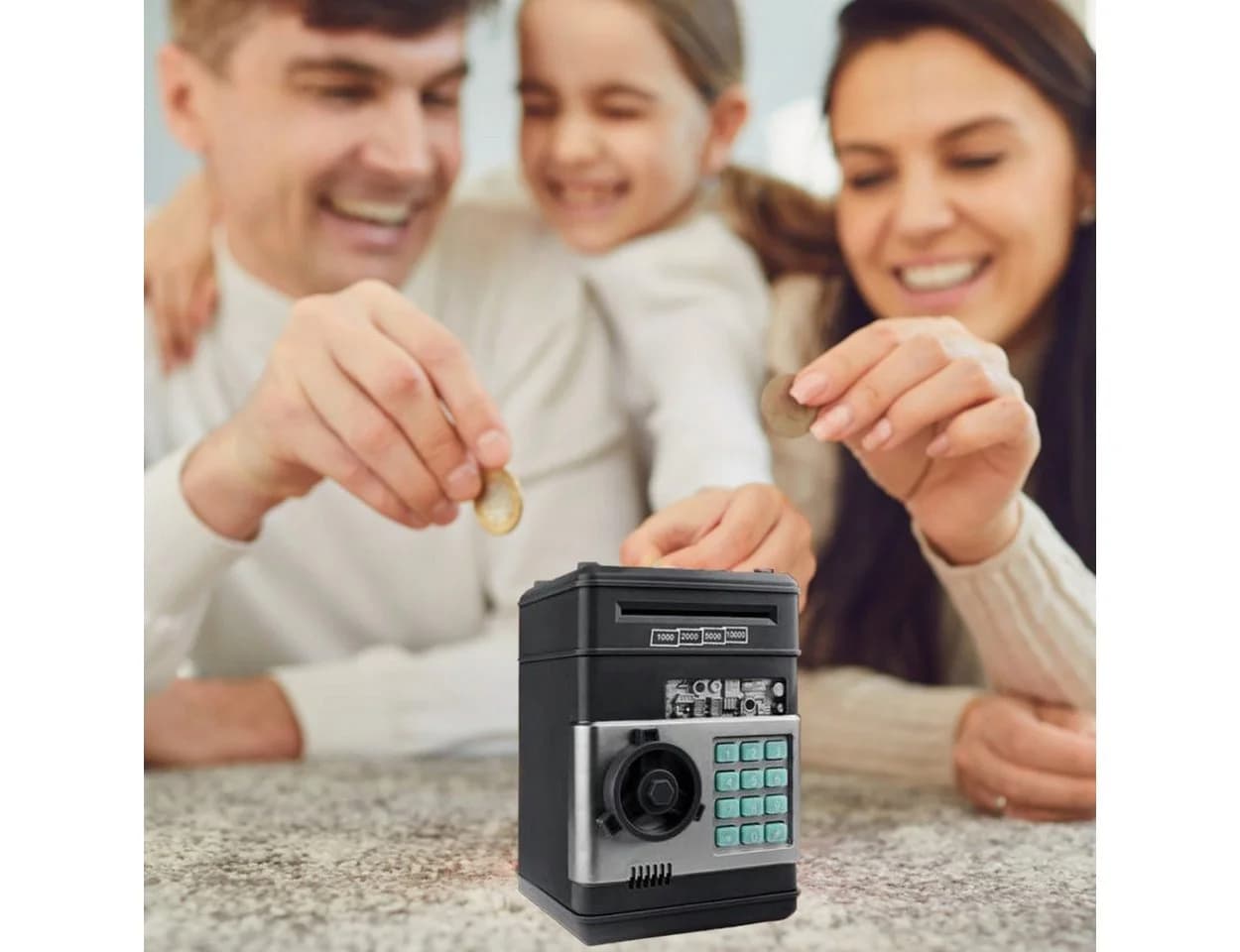 Hard-er Spardose Tresor Schwarz mit PIN-Code und automatischem Banknoteneinzug