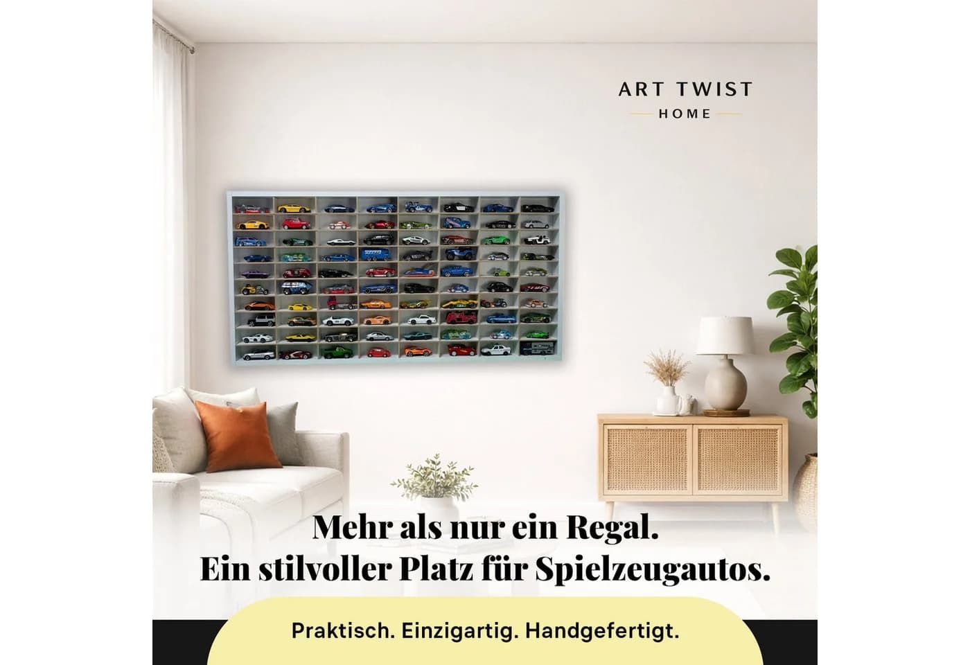 ART TWIST HOME Wandregal Modellauto Display-Regal 80 Fächer 1:64 Autos
