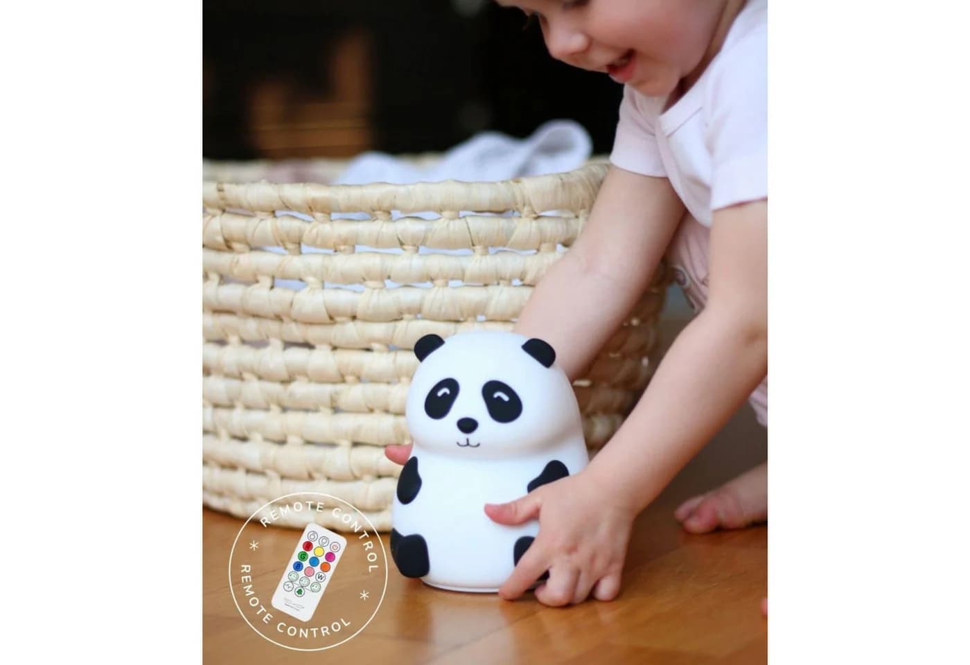 Rabbit & Friends LED Nachtlicht Panda Silikon Lampe mit Fernbedienung
