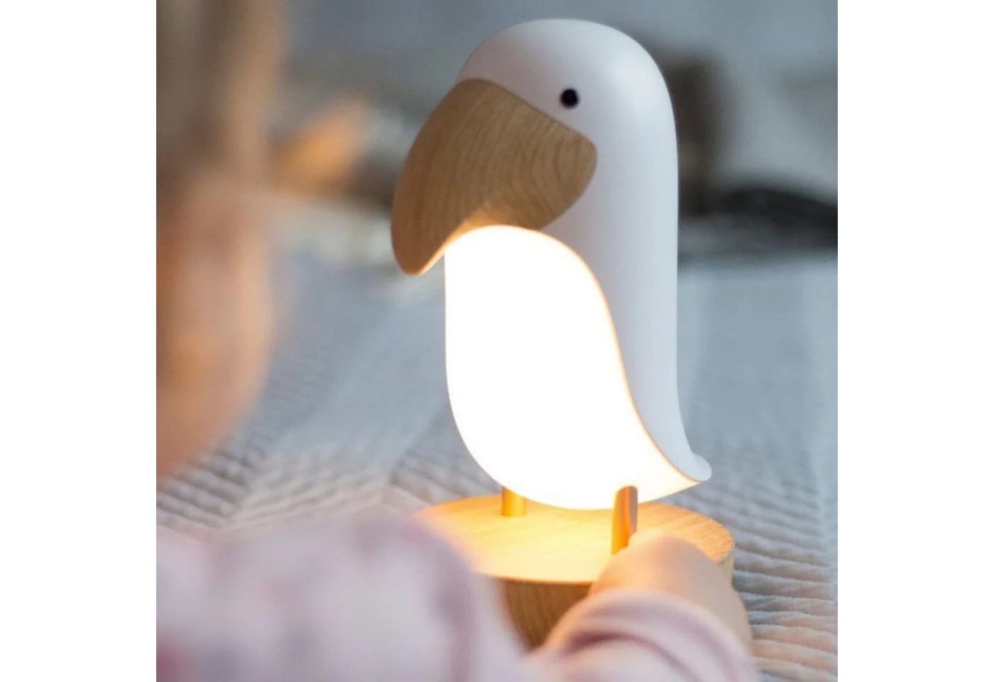 Rabbit & Friends LED Nachtlicht Vogel Lampe mit Lautsprecher Weiß