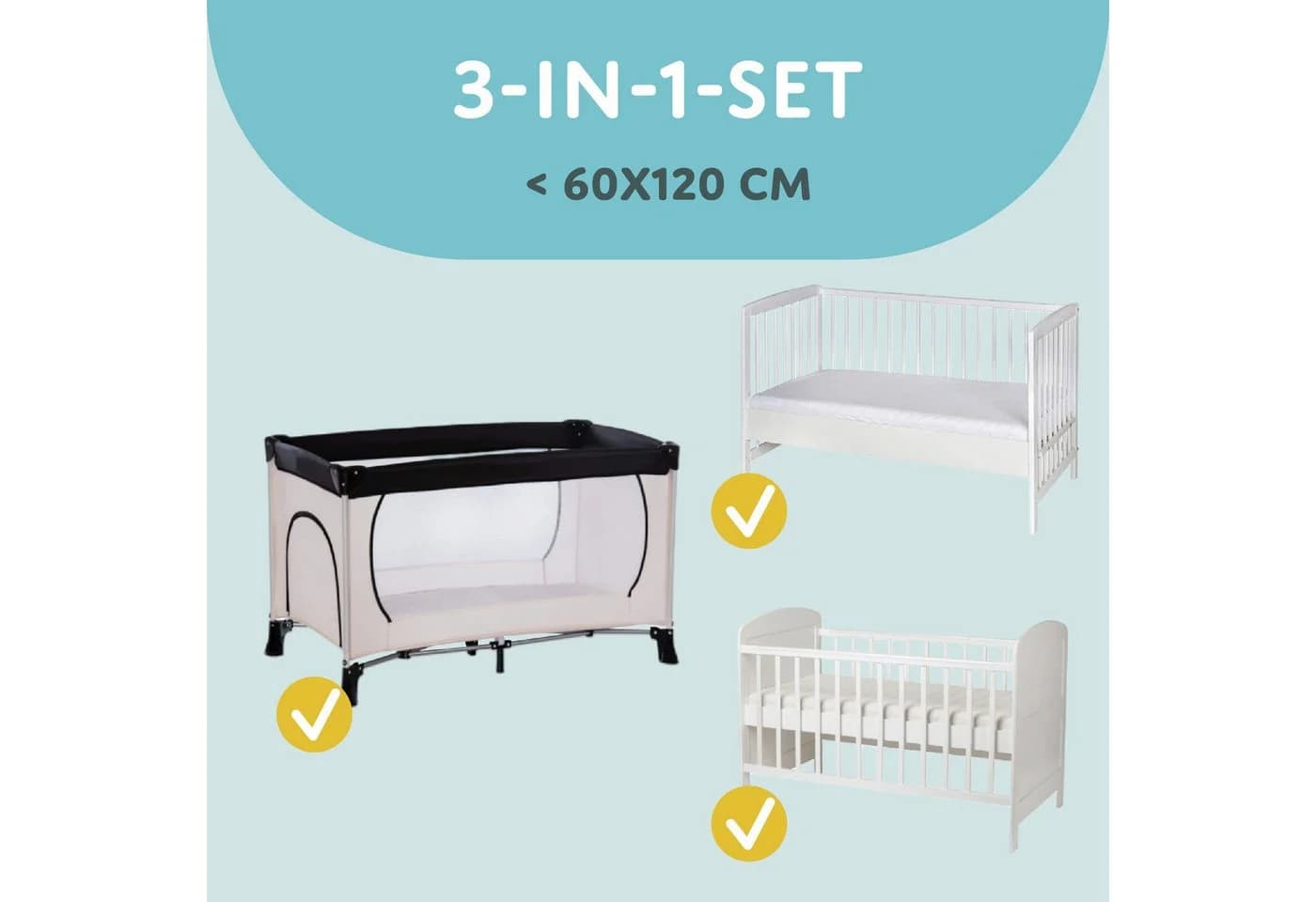 Totsy Baby Spannbettlaken Set 3-teilig mit Matratzenschoner