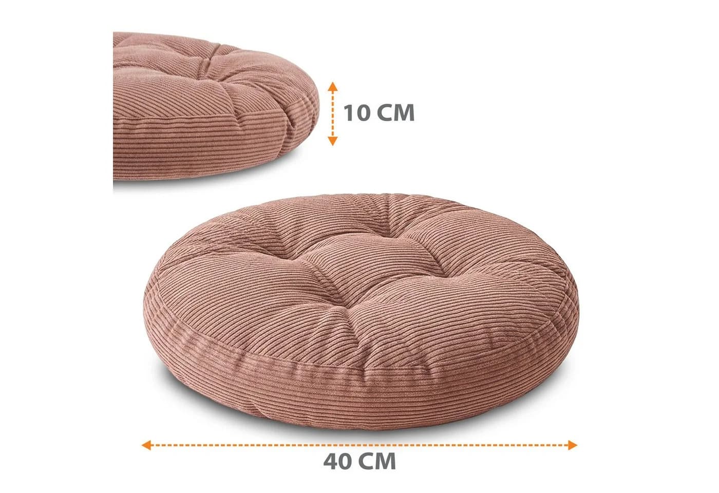 Amazinggirl Stuhlkissen Sitzkissen rund 40 cm Rosa Cord