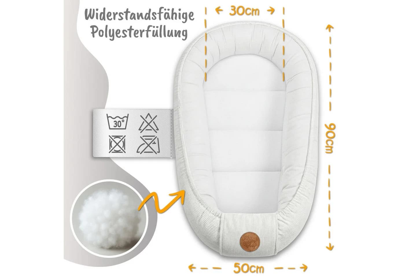 Totsy Baby Kuschelnest Beige Cordstoff