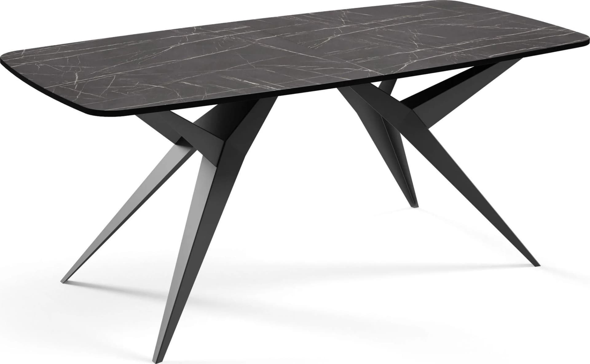 ESSTISCH Trax ausziehbar Marmor Schwarz 160-240/90/76