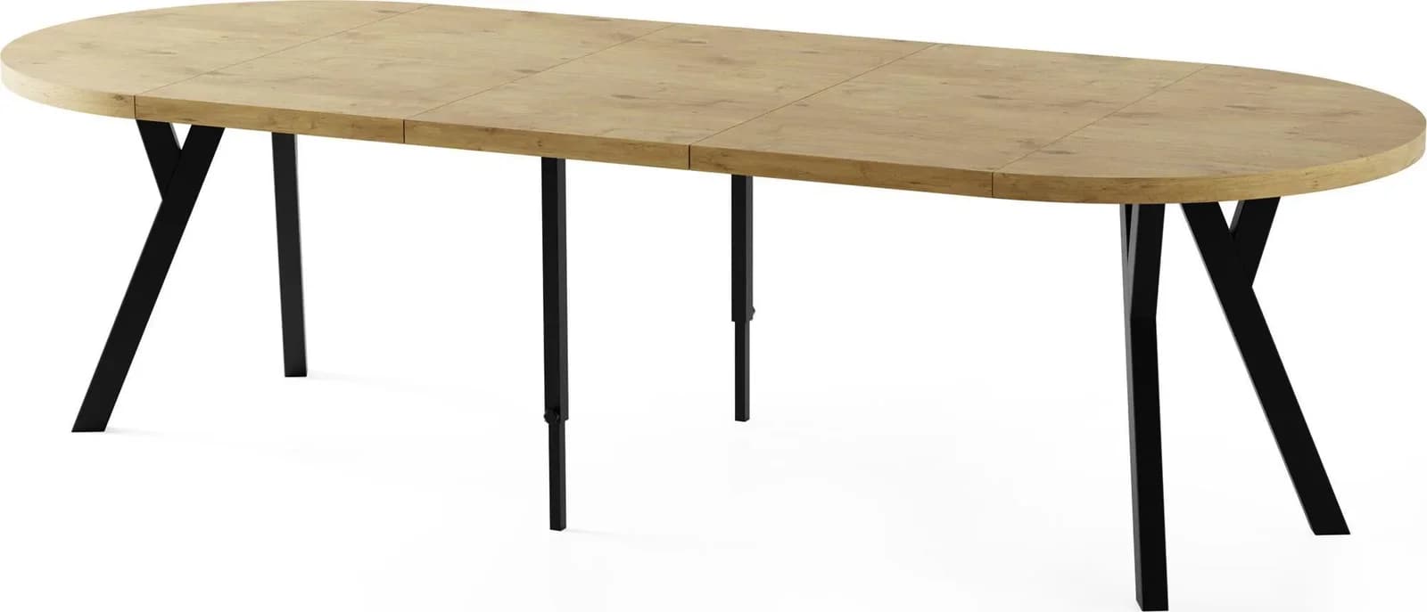 ESSTISCH Twixy XXL ausziehbar Eiche Hell Braun rund oval