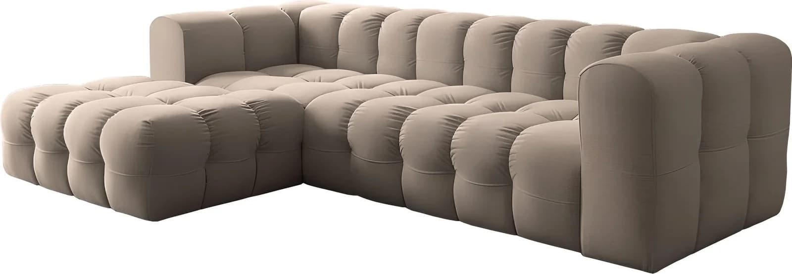 ECKSOFA Mochi L-Form 5-Sitzer Links Samt Taupe