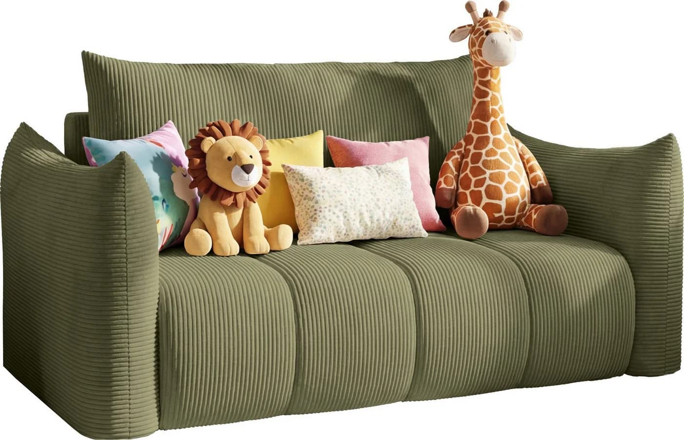WFL GROUP Kindersofa Lilo 2-Sitzer Cord Schlaffunktion