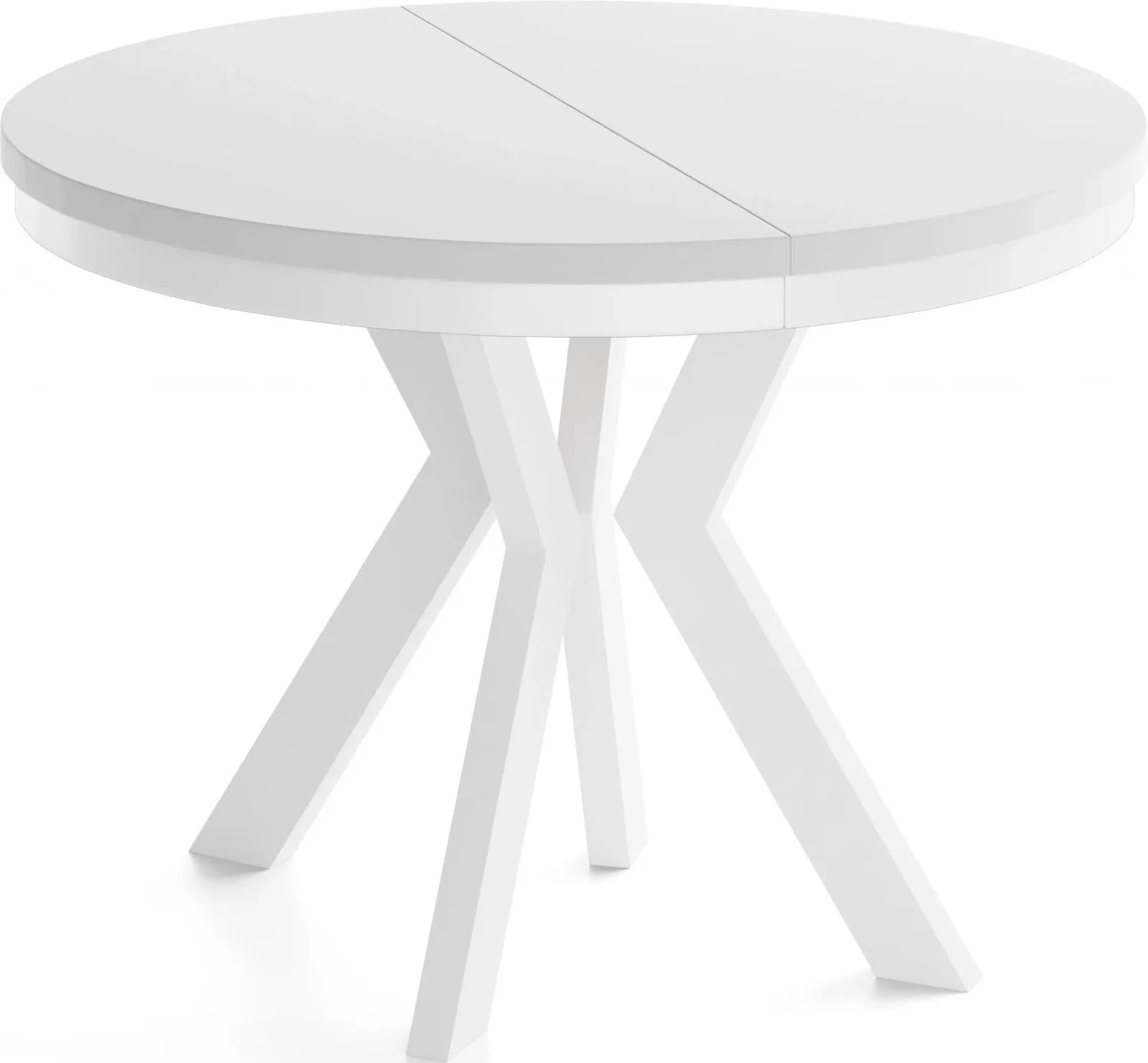 ESSTISCH Savio Weiß Neo rund ausziehbar 80-130 cm