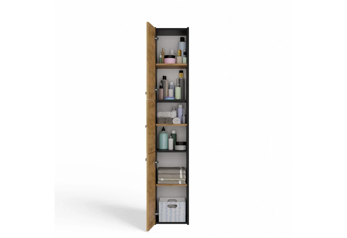Raumhirsch Furniture Badschrank 3 Türen Anthrazit Hochschrank