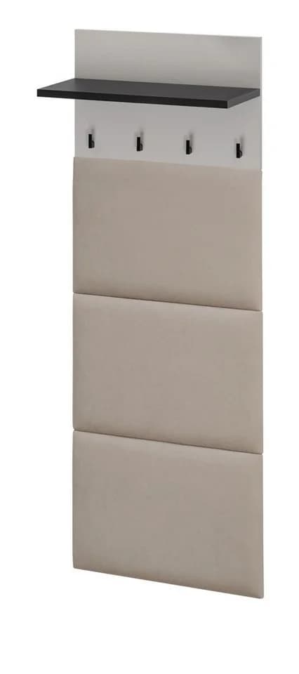 Raumhirsch Furniture Wandgarderobe HUGO Beige mit Ablage und 4 Haken