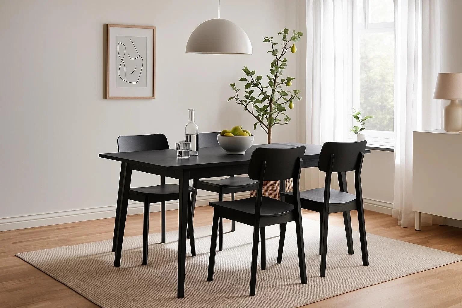 Esstisch HOME AFFAIRE BELLOT Ausziehbarer Küchentisch 160-200cm Schwarz Graphit