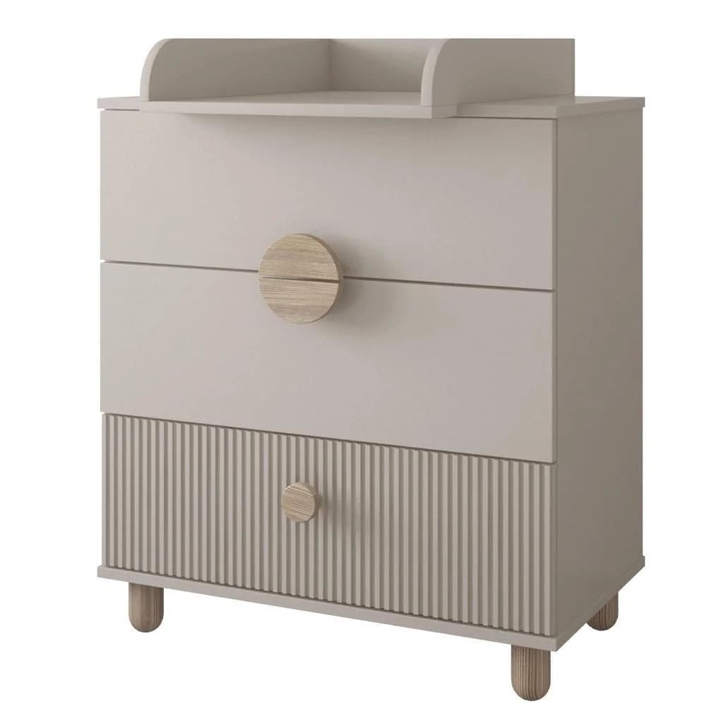 kiki design Bebella Kommode Beige 3 Schubladen Naturmaterialien