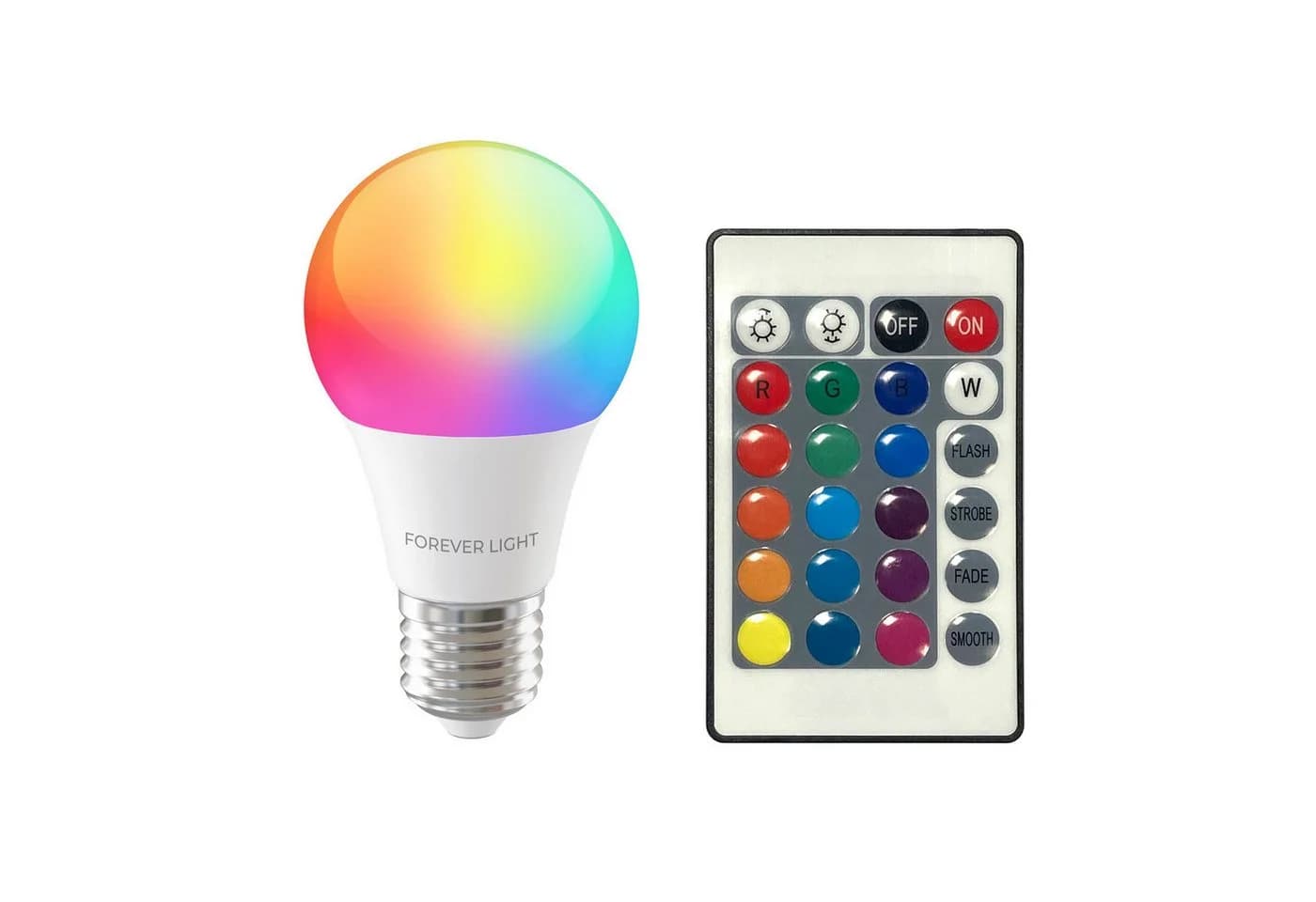 Forever Light LED Lampe RGB E27 A60 8W 850lm Neutralweiß 4000K Energieklasse F