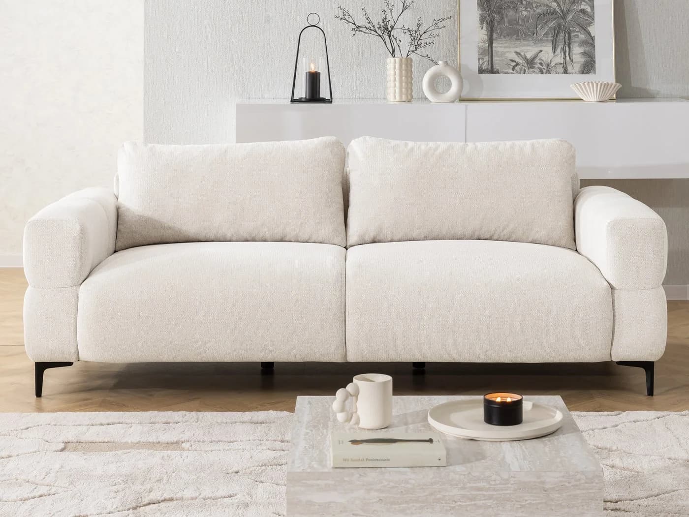 S-Style Möbel 3-Sitzer Sofa Cardea Bubble-Optik Strukturstoff