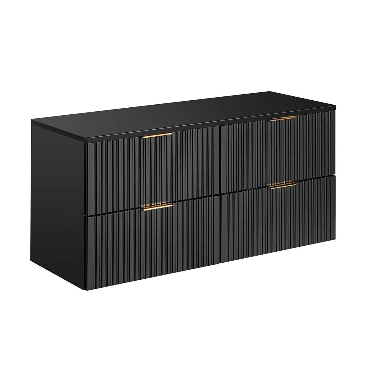 Waschtischunterschrank Adriel 120,8 cm Mattschwarz