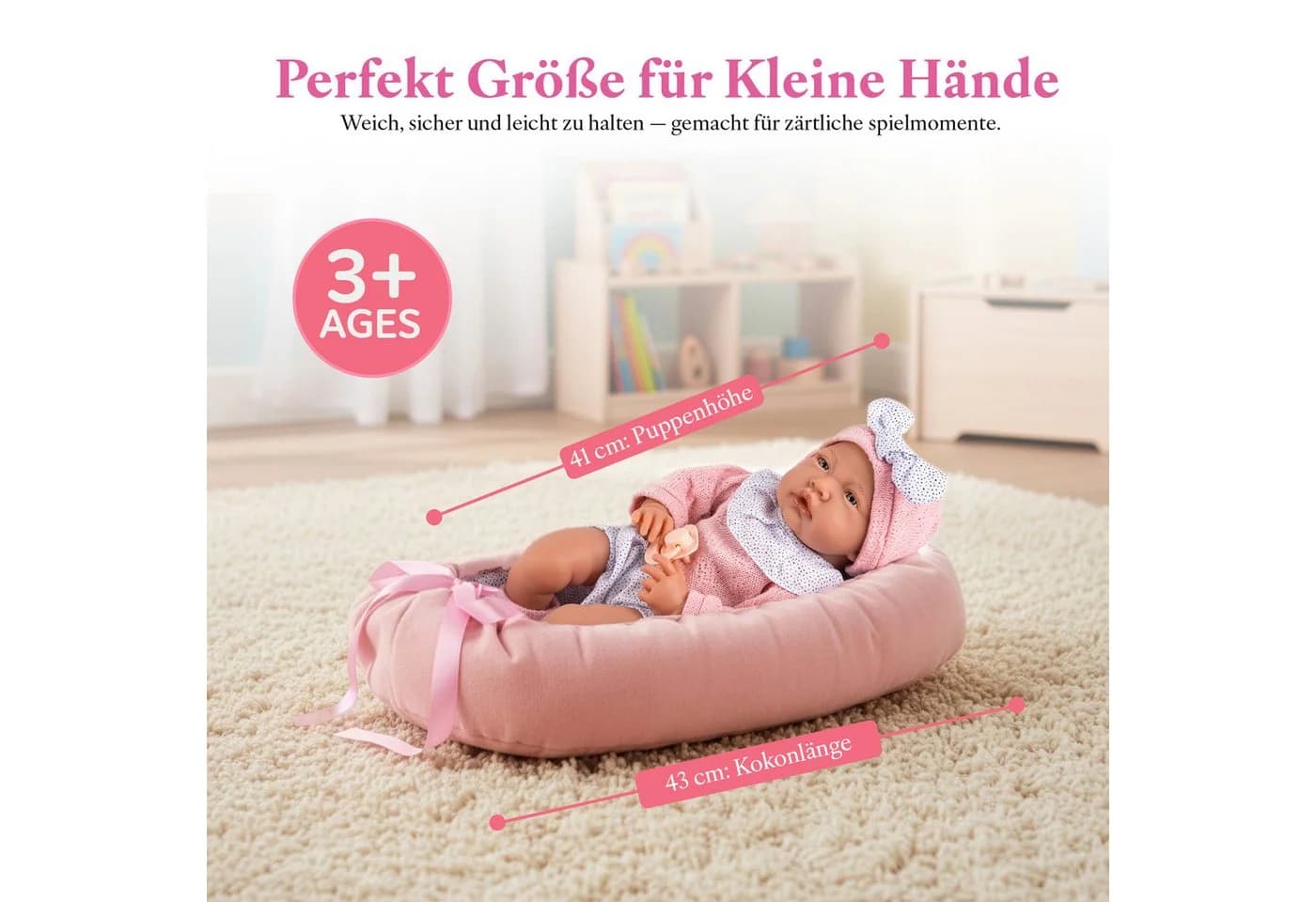 Kinderplay Dolls & Strollers Babypuppe Lili 41 cm Interaktive Babypuppe
