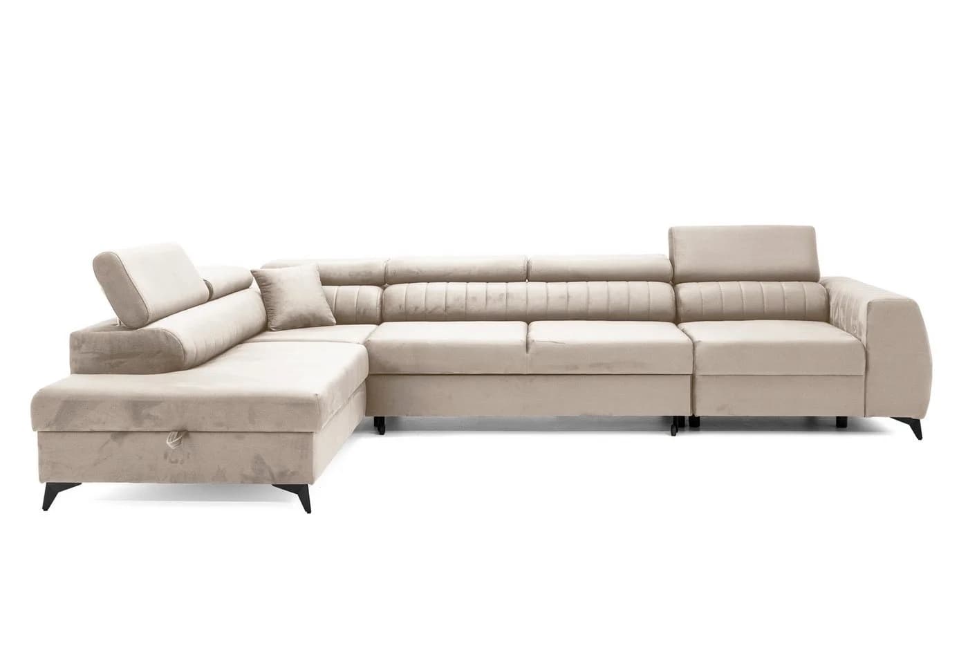 Muffo Ecksofa Piero maxi mit Schlaffunktion und Bettkasten Beige
