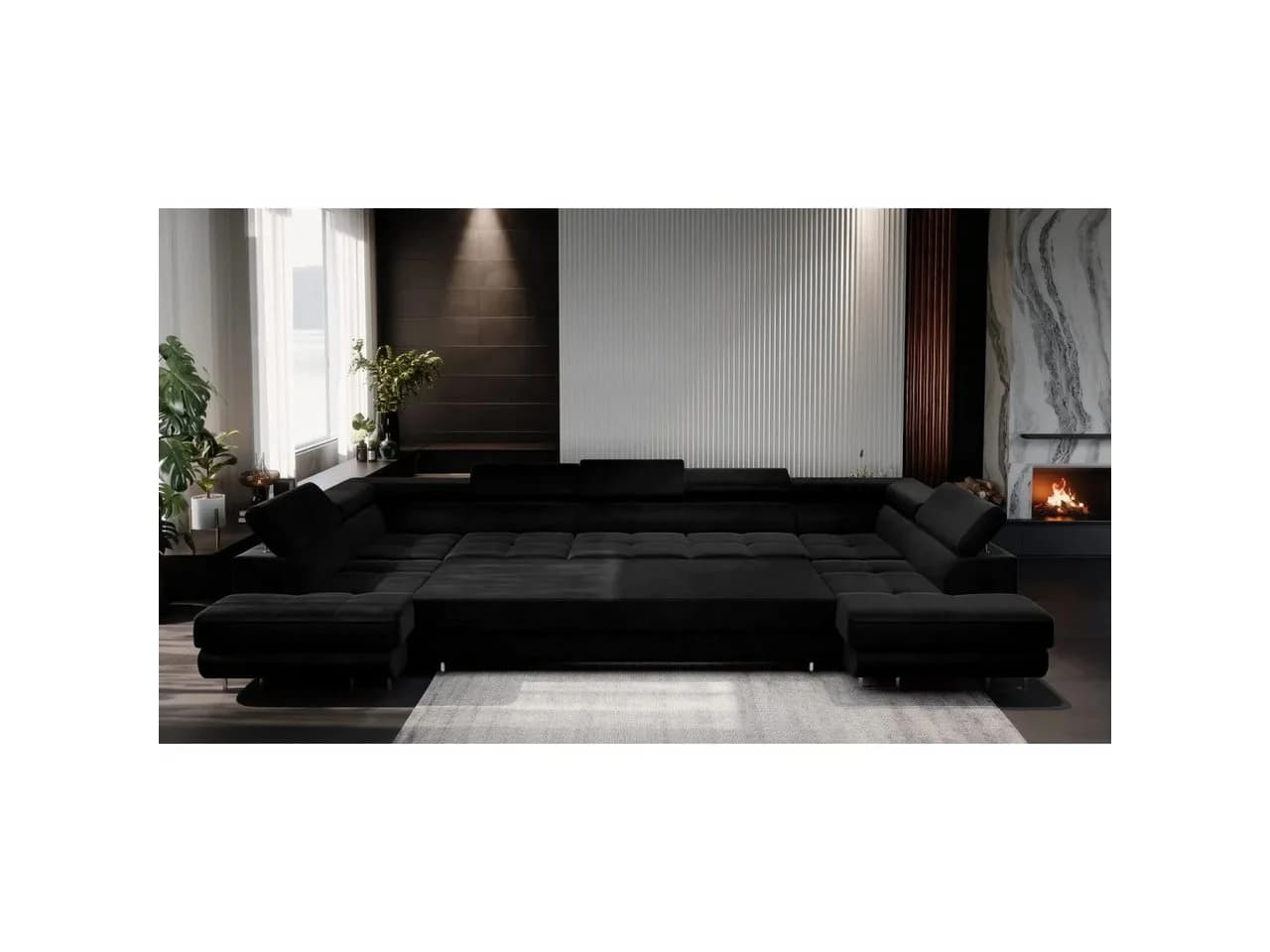 Muffo Ecksofa WILD MAXI U2 Schlaffunktion Grau
