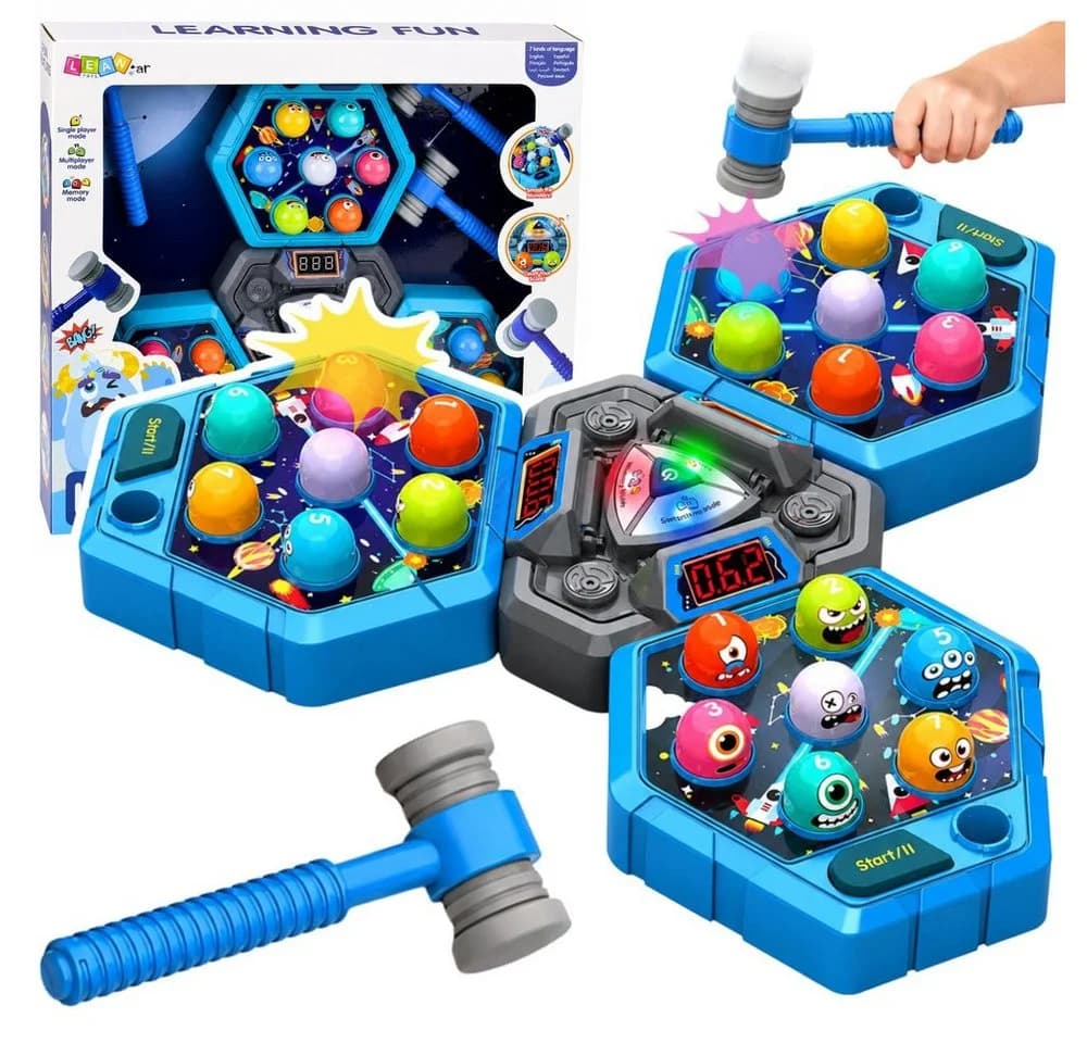 Wisam Whack-A-Mole Creatures Arcade-Spiel Blau für 3 Spieler