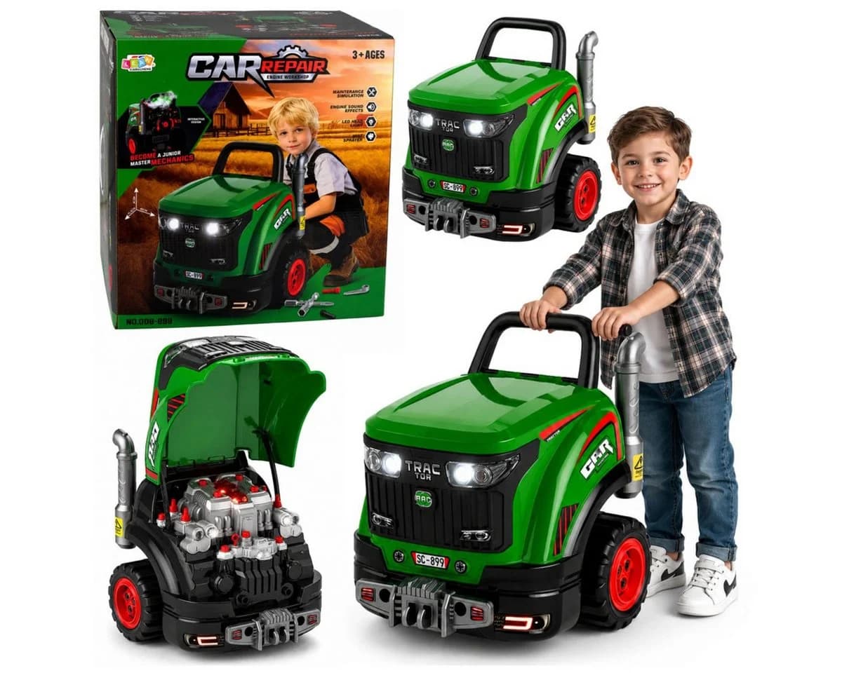 Wisam Spielzeug-Traktor Kleiner Handwerker mit Lichtern, Geräuschen und Dampf