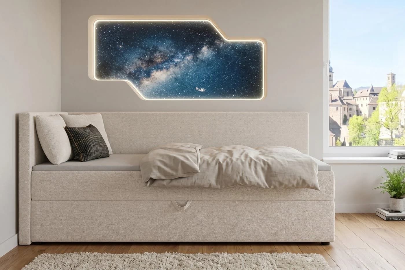 Deine Möbel 24 Boxspringbett NEVY mit Bettkasten und Topper