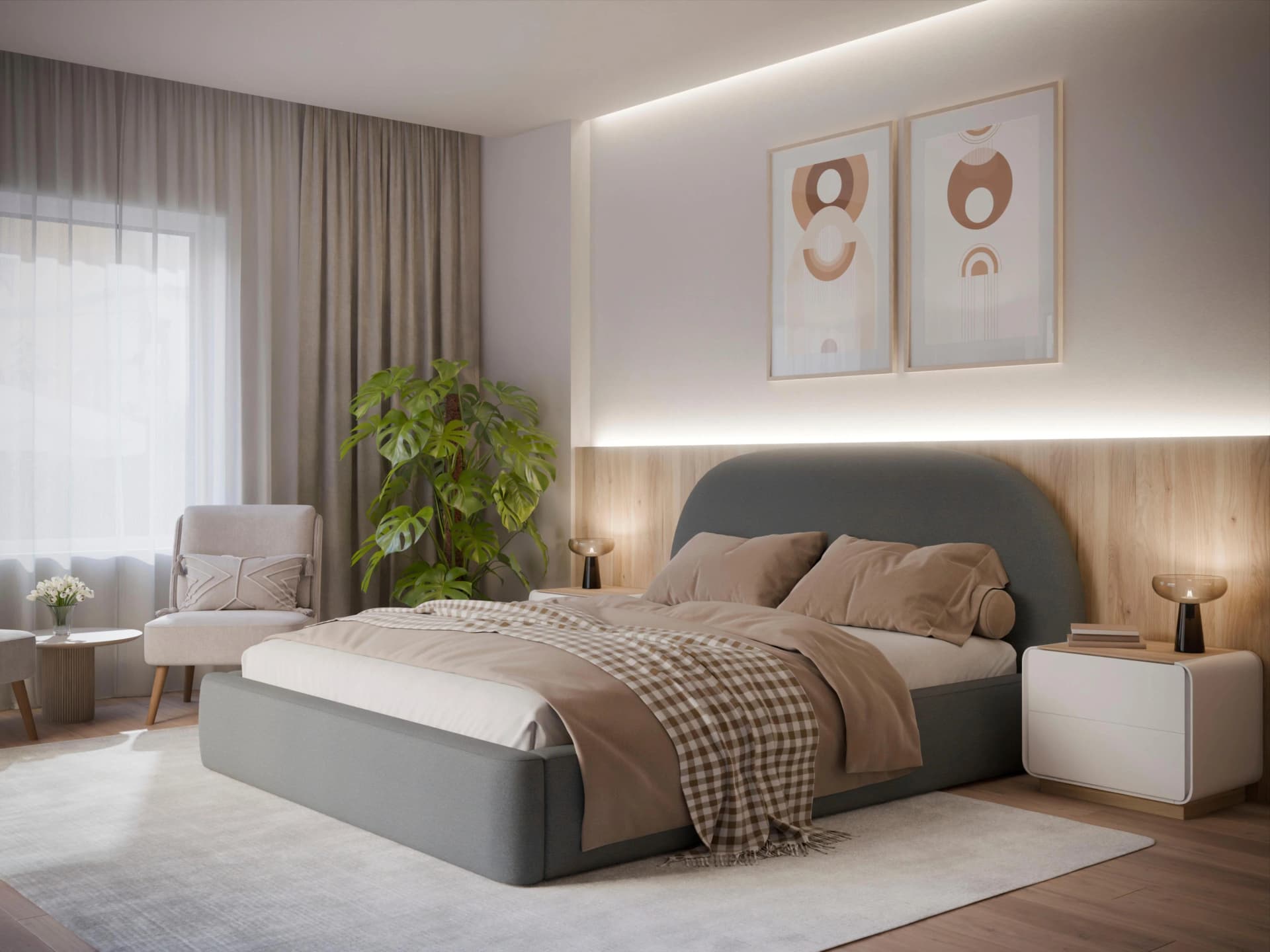FORTE Polsterbett AURA mit Bettkasten und Gasdruckfedern, grau