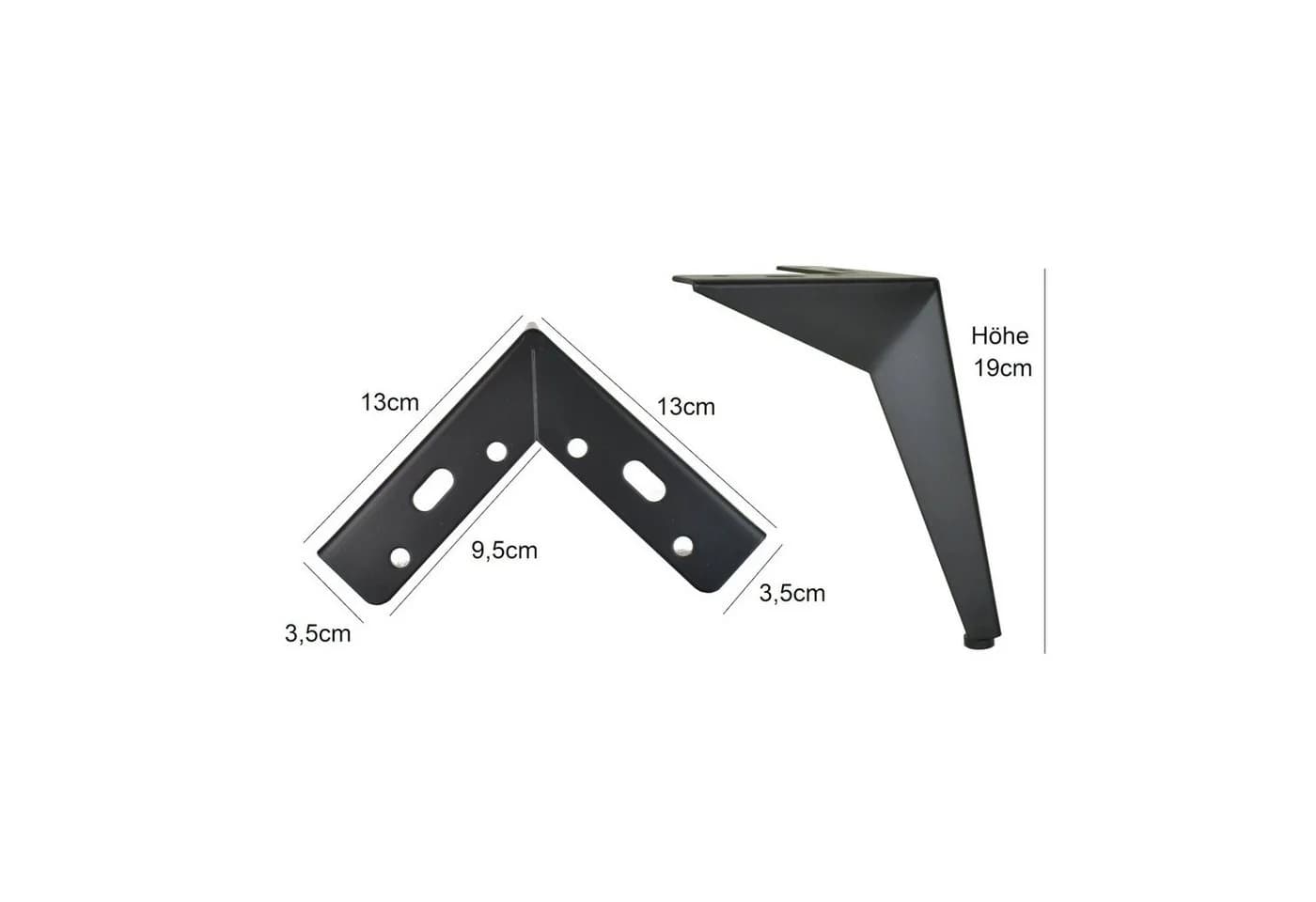 Prima-Online Möbelfuß SL027 Schwarz Matt / Gold 4St.