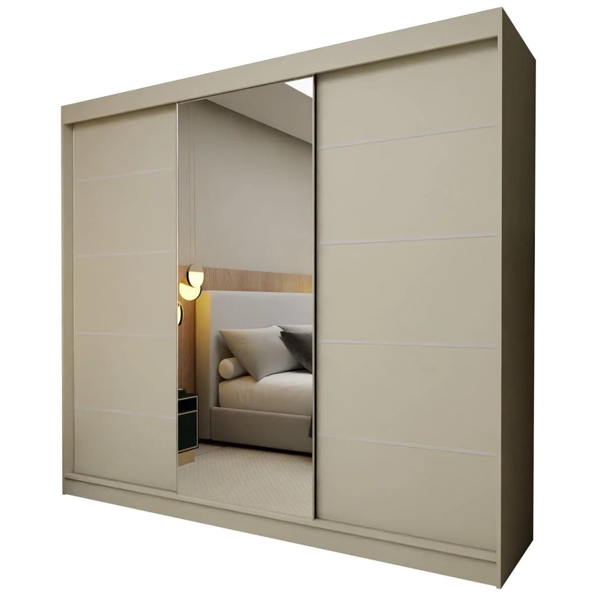 Compleo Schwebetürenschrank mit Spiegel Kaschmir Elegant