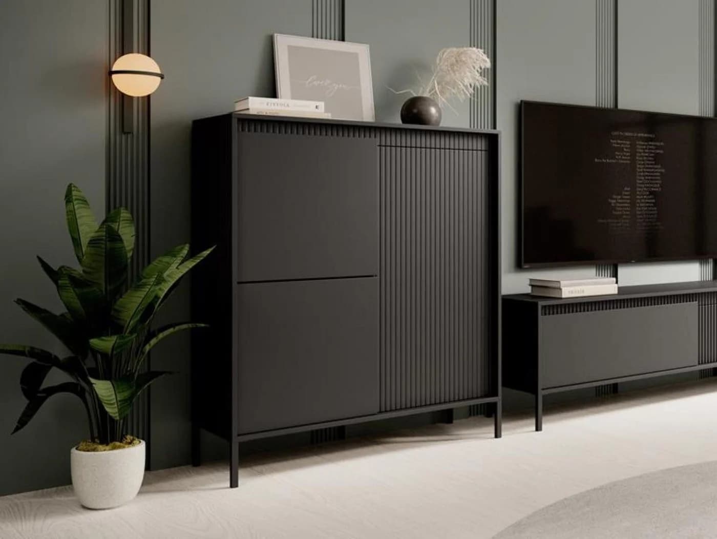 Compleo Hochkommode JULO Schwarz mit Push to open Funktion