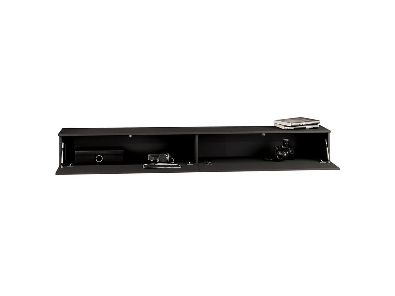MOEBLINE TV-Lowboard FIVO 01 Schwarz 200 cm
