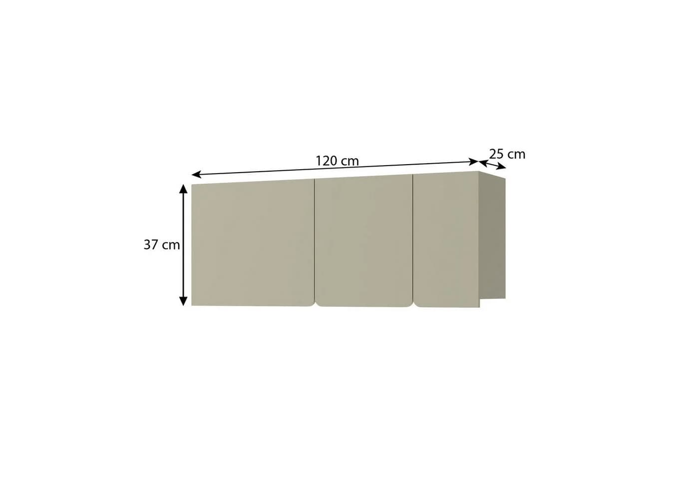Beautysofa Hängeregal LICO 3 Türen 3 Böden Sandbeige Eukalyptus