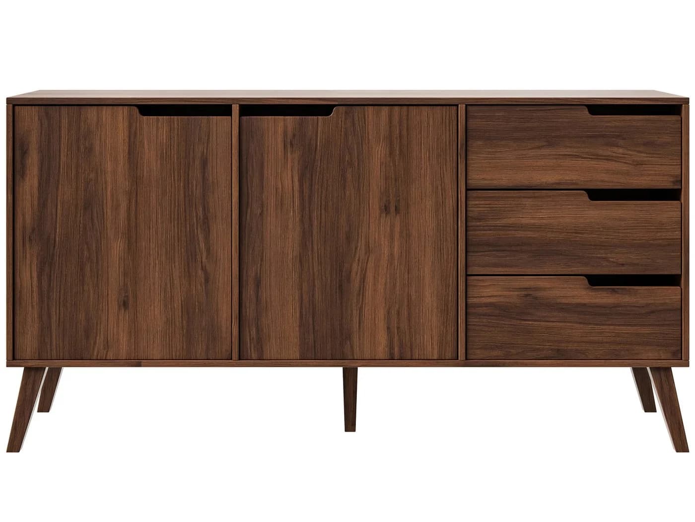 Beautysofa Kommode NOREL modernes Design mit drei Schubladen und zwei Schränken