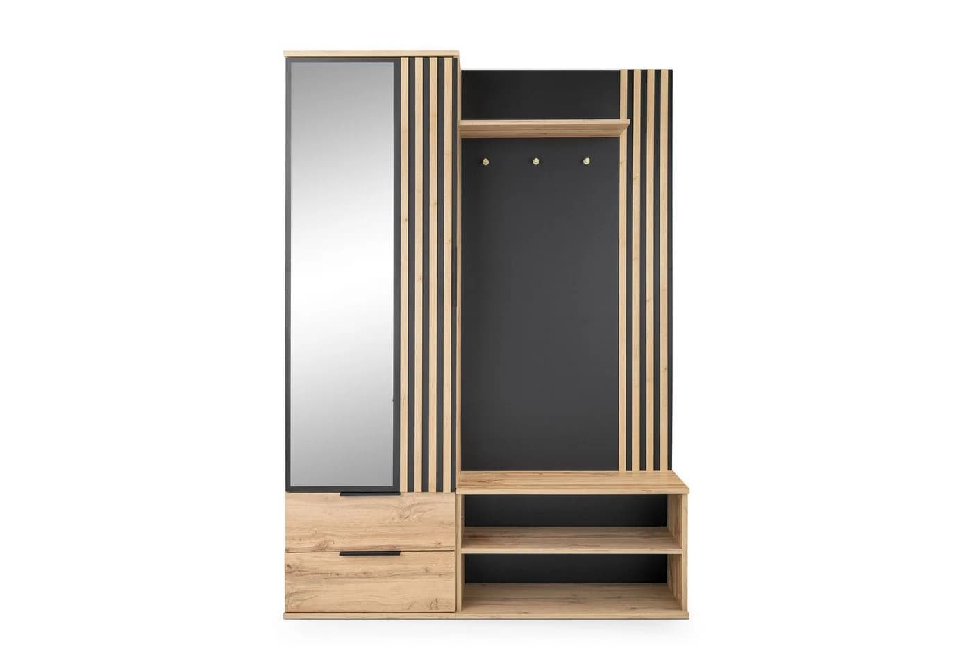 Beautysofa Garderobenschrank LUNO Eiche Wotan