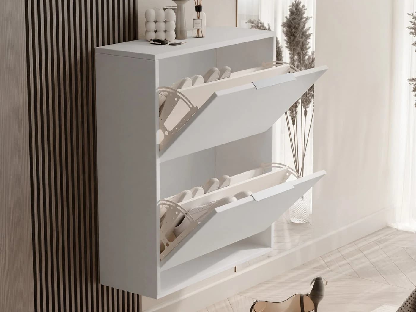 Beautysofa Schuhschrank MUNO mit 2 Türen Weiß