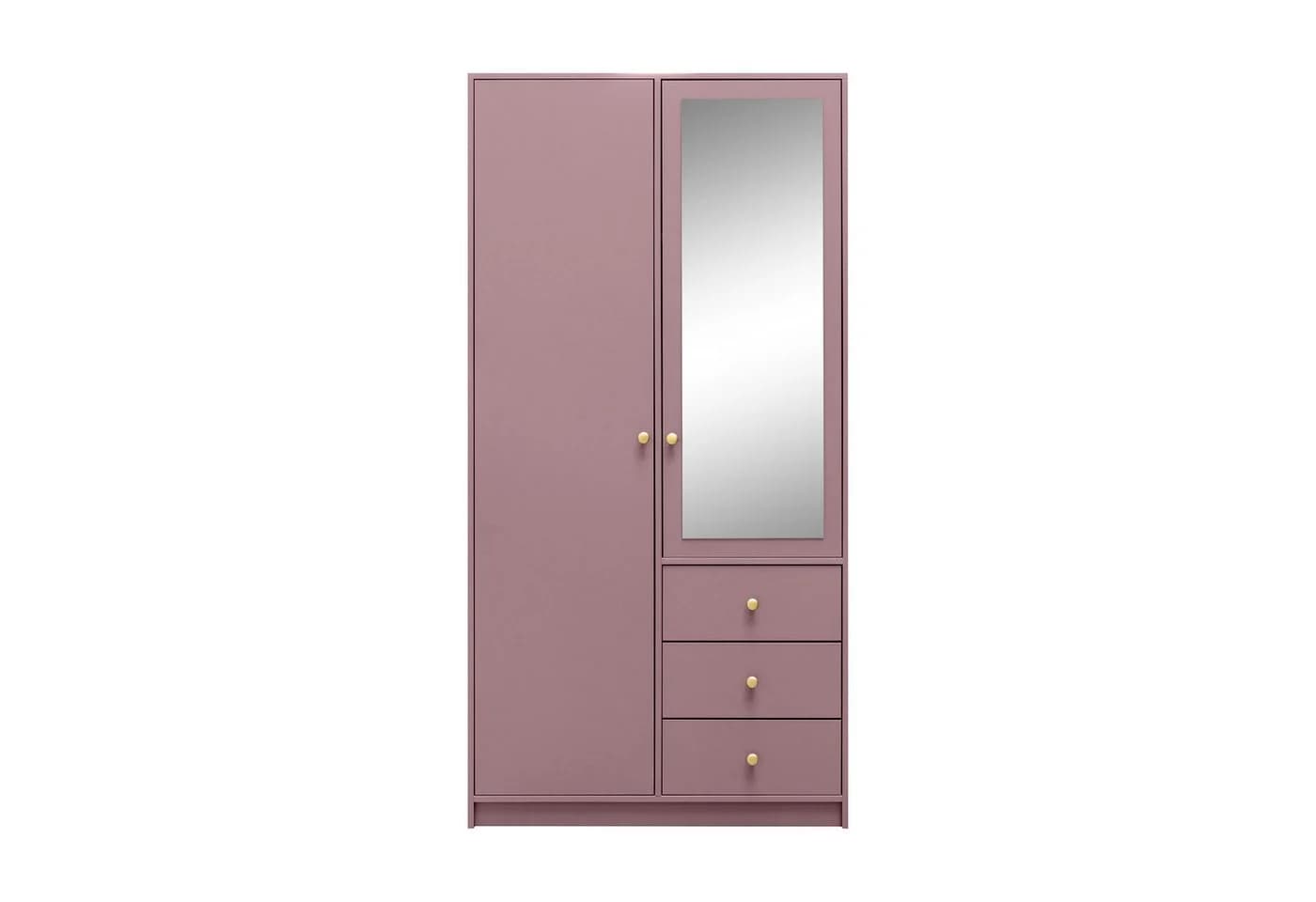 Beautysofa Kleiderschrank SOLEA mit Spiegel und 3 Schubladen