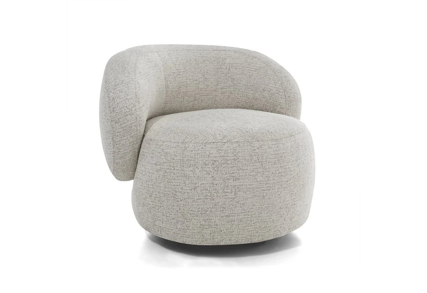 Beautysofa Drehsessel MAO Moderner Loungesessel Chenille Bezug Beige