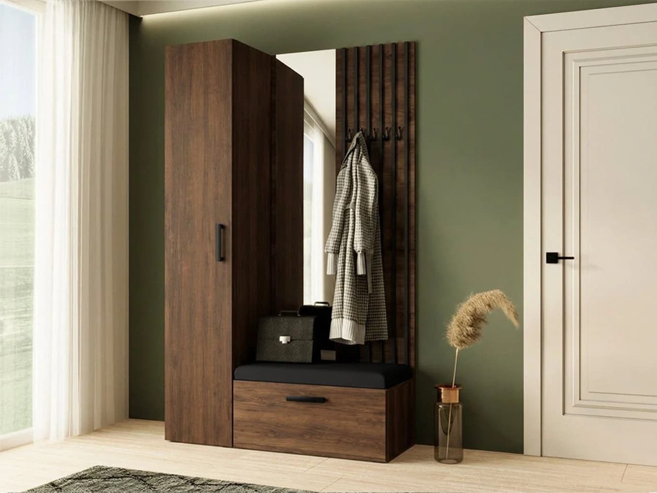 Beautysofa Garderoben-Set MARGARET mit Spiegel, Schuhschrank & Sitzbank