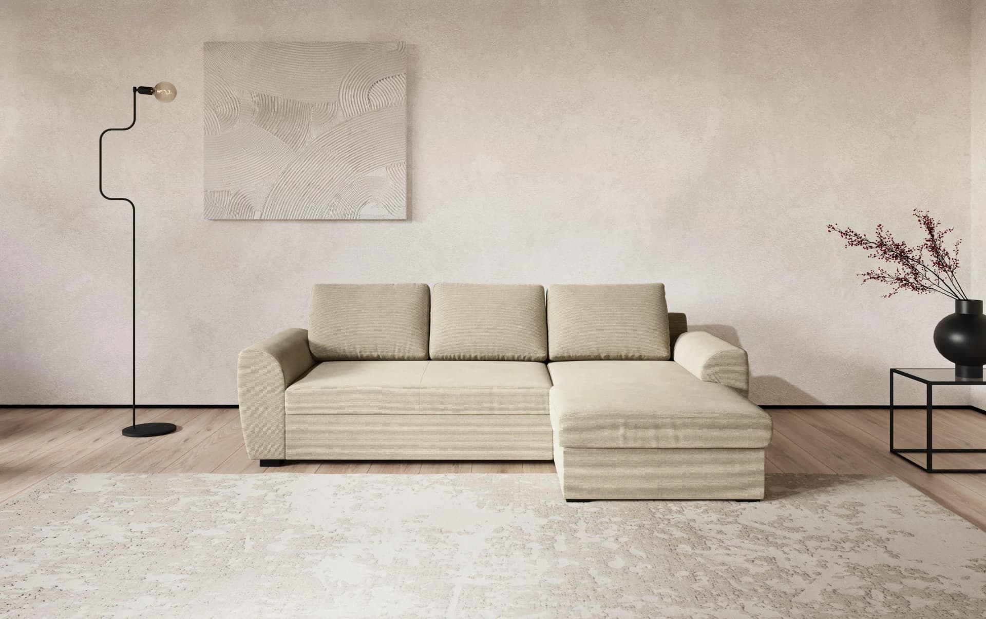 COTTA Ecksofa Drift L-Form Recamiere Nata Cord