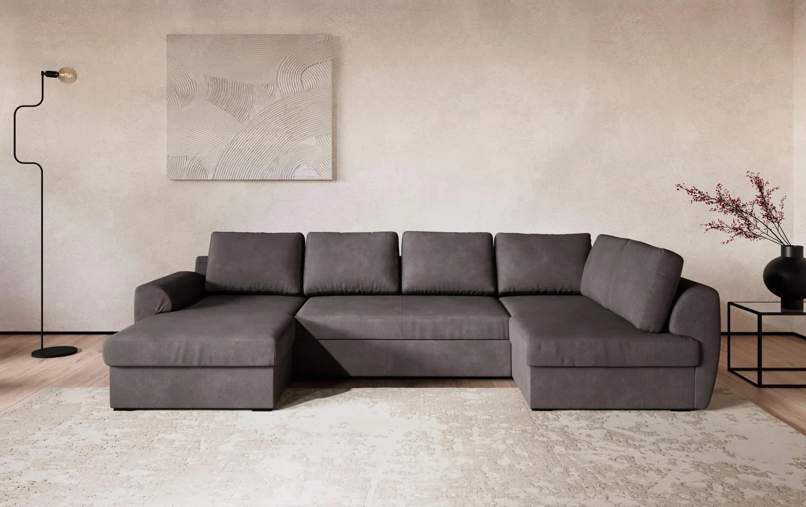 COTTA Wohnlandschaft Drift U-Form Recamiere Stone